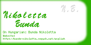 nikoletta bunda business card